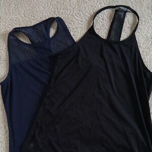 Athleta Womens Black and Navy Tank Tops. Set of two.